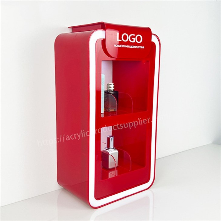 Red Acrylic Cigarette CBD Oil Display Stand With LED